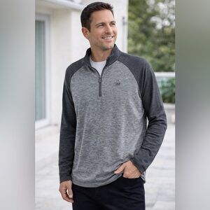 Penguin 1/4 Zip Pullover Men’s XL Gray Athletic Golf Casual Sweater Munsingwear